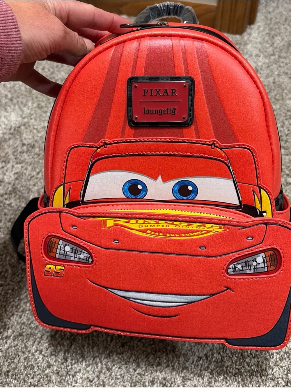 Loungefly Kids Lightning McQueen Red Mini Backpack